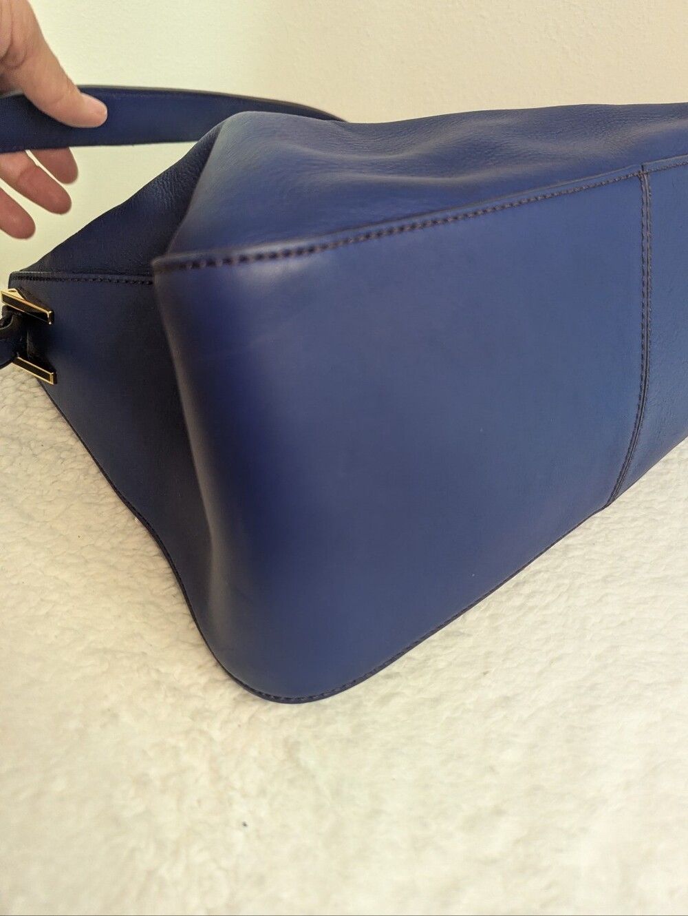 Fendi Cobalt Blue Leather Mama Forever Be Baguette Flap Shoulder Bag - Picture 7 of 16